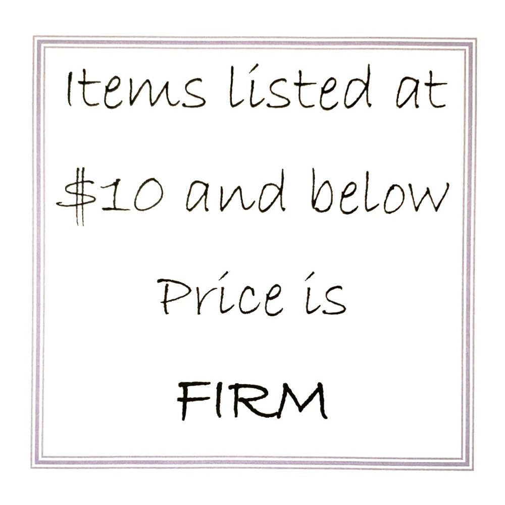 Price is FIRM on items listed $10 and below